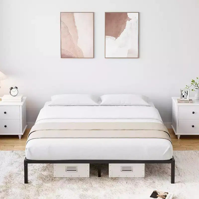 Metal Bed Frame,Heavy Duty Steel Slats Support Platform Bed with Under Bed Storage for Bedroom Apartment-No Box Spring Needed,Noise Free,Easy Assembly