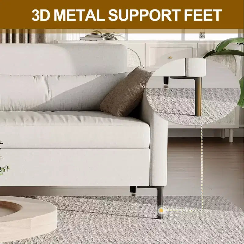 Canapé de 80 pouces avec assise extra-profonde, canapé 3 places pour salon