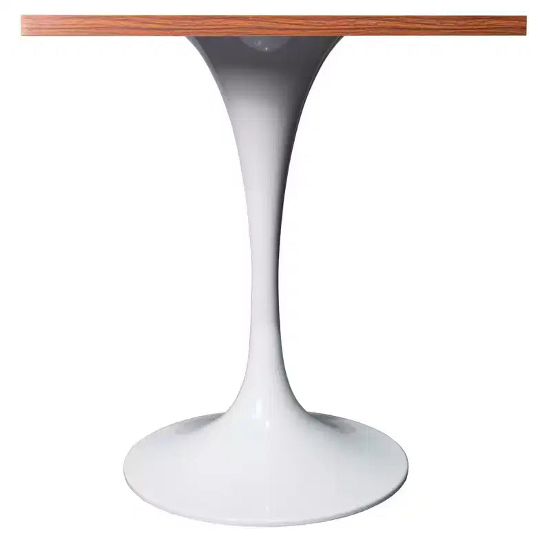 Table à manger carrée 24 - Plateau moderne en MDF avec piètement piédestal blanc Table d'appoint pour cuisine, maison et cafés