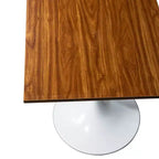 Table à manger carrée 24 - Plateau moderne en MDF avec piètement piédestal blanc Table d'appoint pour cuisine, maison et cafés