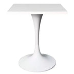 Table à manger carrée 24 - Plateau moderne en MDF avec piètement piédestal blanc Table d'appoint pour cuisine, maison et cafés