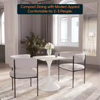 Table à manger carrée 24 - Plateau moderne en MDF avec piètement piédestal blanc Table d'appoint pour cuisine, maison et cafés