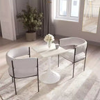 Table à manger carrée 24 - Plateau moderne en MDF avec piètement piédestal blanc Table d'appoint pour cuisine, maison et cafés