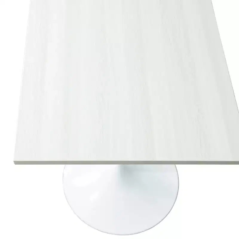 Table à manger carrée 24 - Plateau moderne en MDF avec piètement piédestal blanc Table d'appoint pour cuisine, maison et cafés