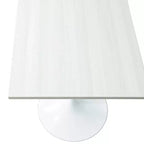 Table à manger carrée 24 - Plateau moderne en MDF avec piètement piédestal blanc Table d'appoint pour cuisine, maison et cafés