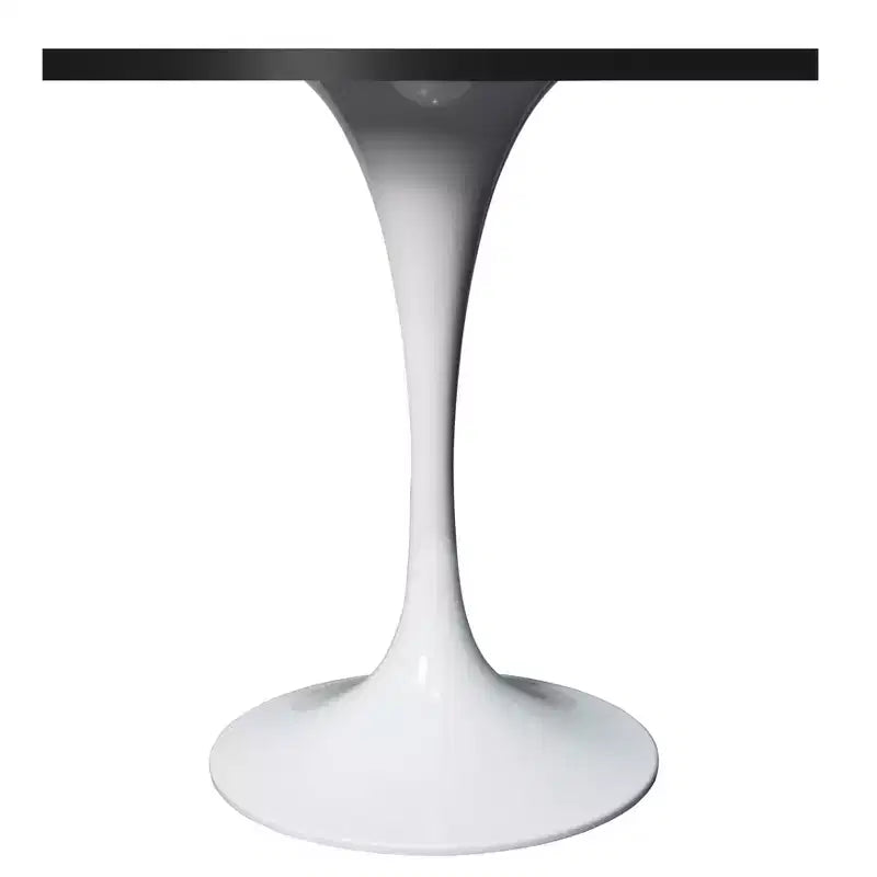 Table à manger carrée 24 - Plateau moderne en MDF avec piètement piédestal blanc Table d'appoint pour cuisine, maison et cafés