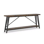 Table de Canapé Industrielle à 2 Niveaux, Structure Triangulaire en MDF 1.57, Décoration Intérieure