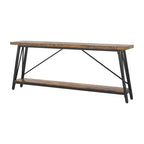 Table de Canapé Industrielle à 2 Niveaux, Structure Triangulaire en MDF 1.57, Décoration Intérieure