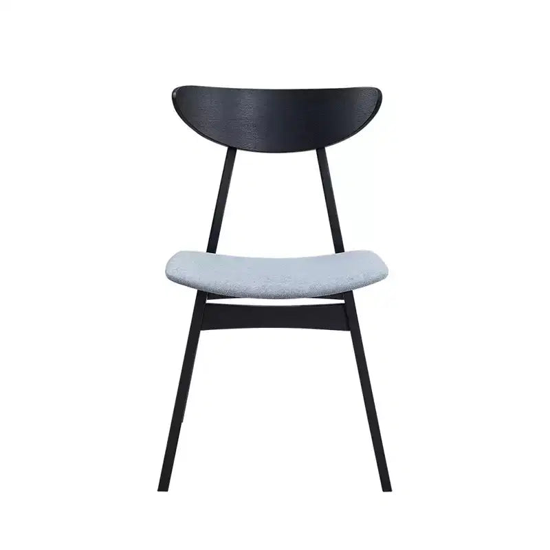 Lot de 2 chaises de salle à manger rembourrées sans accoudoirs en bois avec cadre en bois d'hévéa massif, noir/noyer/chêne