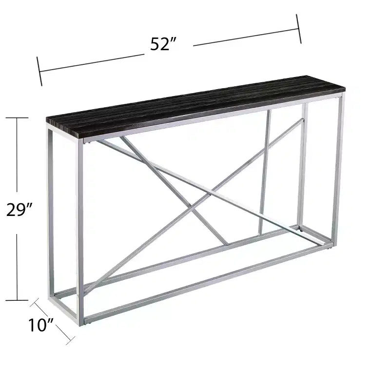 Console étroite imitation pierre - Argent