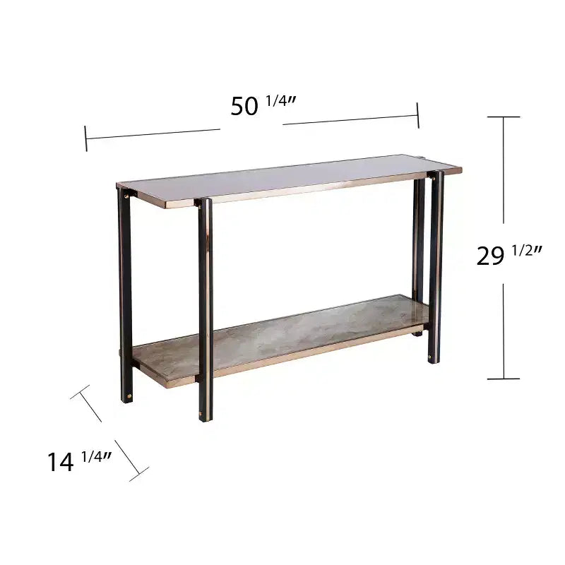 Console avec plateau miroir - Champagne