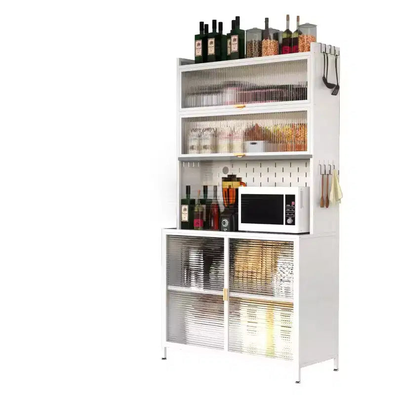 Armoire de cuisine/salle à manger/salon en métal à portes battantes et à chevilles, 6 niveaux, 185,4 cm de haut, avec dispositif anti-basculement