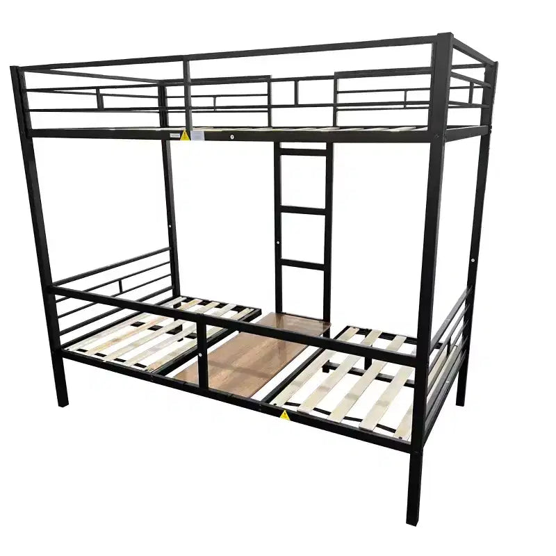 Lit superposé convertible double/grand format avec bureau, lits superposés en métal qui se transforment en espace d'étude, lit mezzanine robuste pour enfants et adolescents