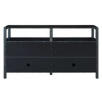 Meuble de rangement buffet en rotin style bohème avec cadre en bois massif