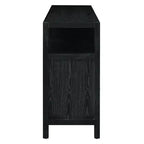 Meuble de rangement buffet en rotin style bohème avec cadre en bois massif