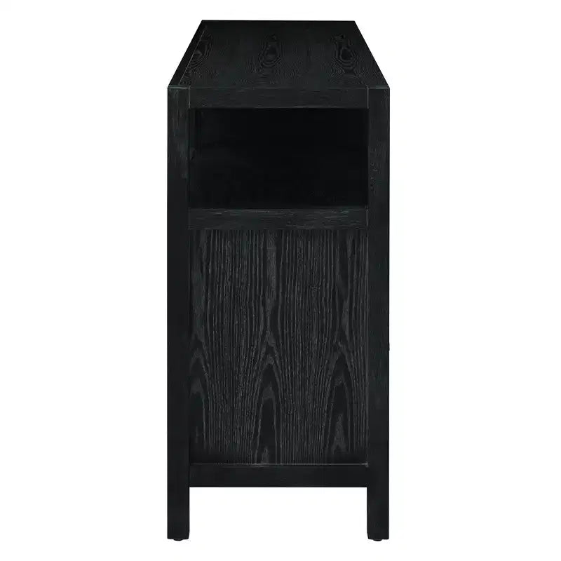 Meuble de rangement buffet en rotin style bohème avec cadre en bois massif