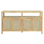 Meuble de rangement buffet en rotin style bohème avec cadre en bois massif