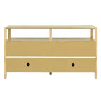 Meuble de rangement buffet en rotin style bohème avec cadre en bois massif