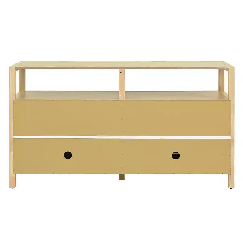 Meuble de rangement buffet en rotin style bohème avec cadre en bois massif