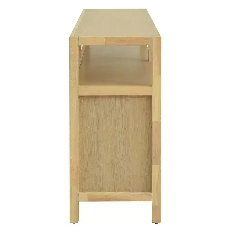 Meuble de rangement buffet en rotin style bohème avec cadre en bois massif