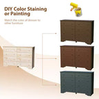 Commode 8 tiroirs en MDF marron de 140 cm de large