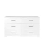 Commode 6 tiroirs en panneaux de particules blancs de 120 cm de large