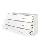 Commode 6 tiroirs en panneaux de particules blancs de 120 cm de large