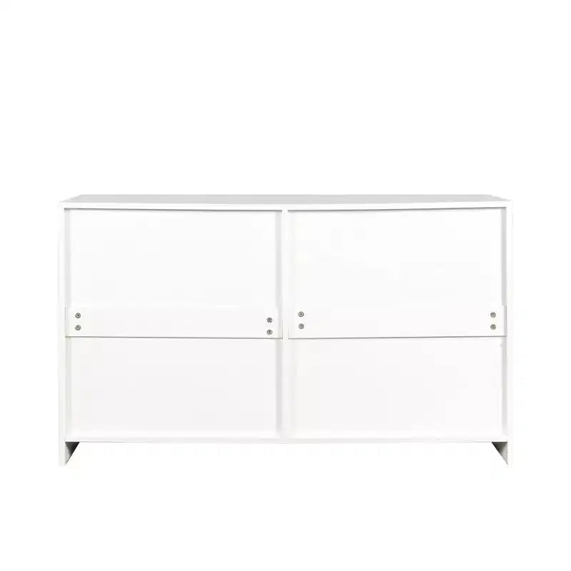 Commode 6 tiroirs en panneaux de particules blancs de 120 cm de large