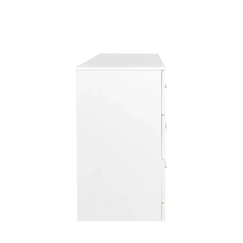 Commode 6 tiroirs en panneaux de particules blancs de 120 cm de large