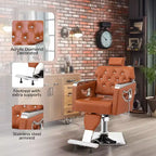 Fauteuil de coiffure inclinable multi-usage robuste avec appui-tête marron