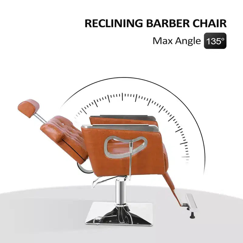 Fauteuil de coiffure inclinable multi-usage robuste avec appui-tête marron