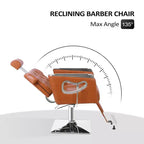 Fauteuil de coiffure inclinable multi-usage robuste avec appui-tête marron