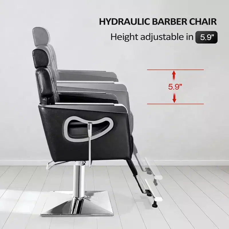Fauteuil de coiffure inclinable multi-usage robuste avec appui-tête marron