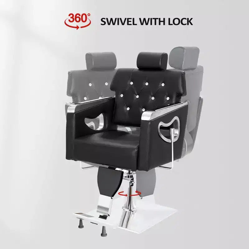 Fauteuil de coiffure inclinable multi-usage robuste avec appui-tête marron