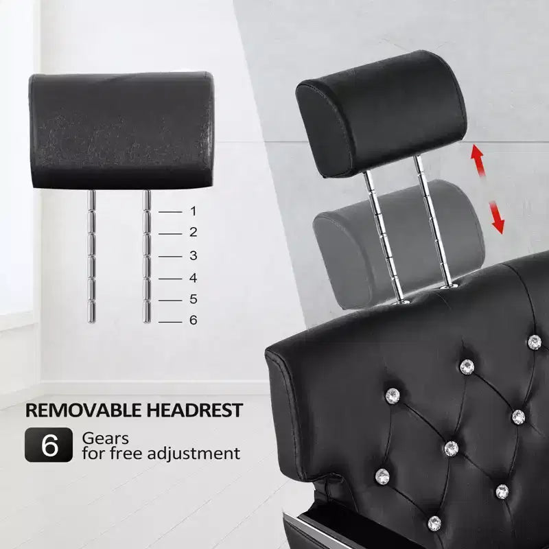Fauteuil de coiffure inclinable multi-usage robuste avec appui-tête marron