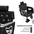 Fauteuil de coiffure inclinable multi-usage robuste avec appui-tête marron
