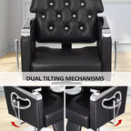 Fauteuil de coiffure inclinable multi-usage robuste avec appui-tête marron
