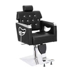 Fauteuil de coiffure inclinable multi-usage robuste avec appui-tête marron