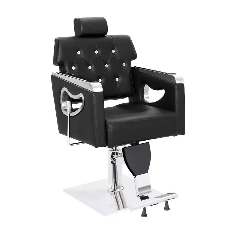 Fauteuil de coiffure inclinable multi-usage robuste avec appui-tête marron