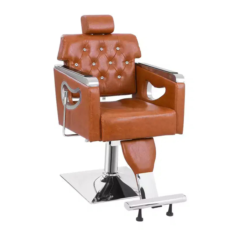 Karl Home All Purpose Heavy Duty Reclining Hair Salon Chair with Headrest Brown