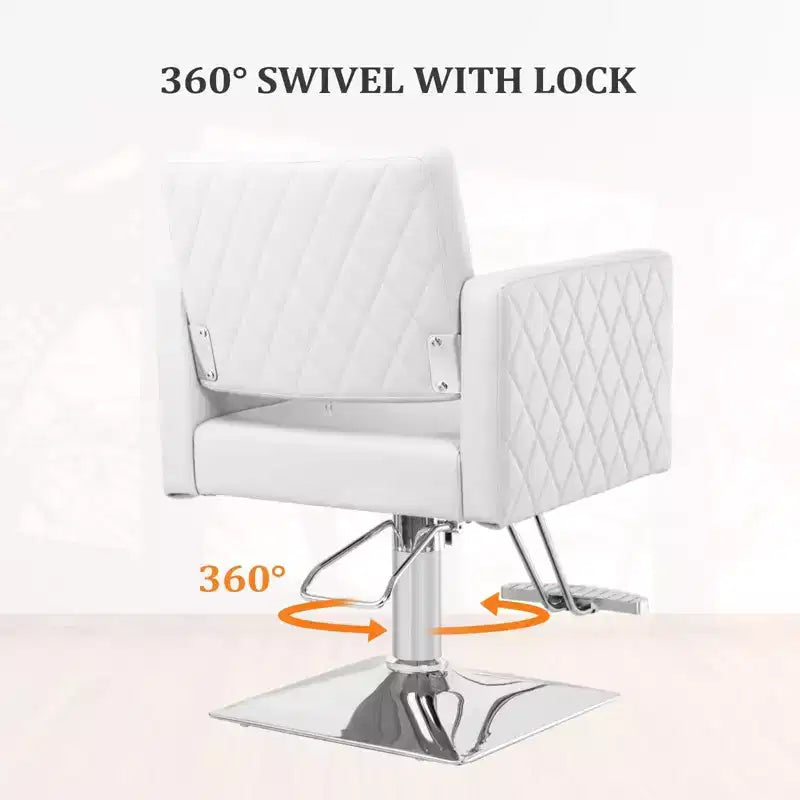 Fauteuil de salon de coiffure professionnel marron avec siège large et hydraulique robuste