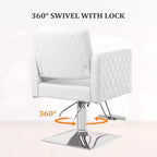 Fauteuil de salon de coiffure professionnel marron avec siège large et hydraulique robuste
