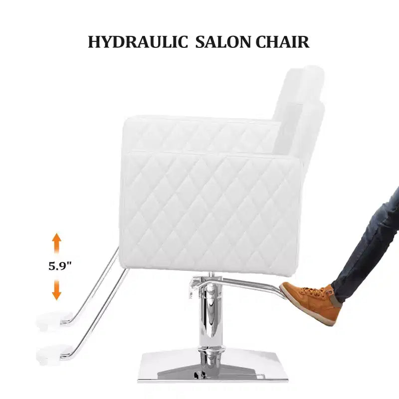 Fauteuil de salon de coiffure professionnel marron avec siège large et hydraulique robuste