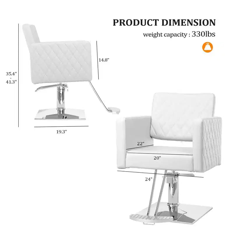 Fauteuil de salon de coiffure professionnel marron avec siège large et hydraulique robuste