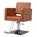 Karl Home Heavy Duty Hydraulic Wide Seat Hair Stylist Salon Chair Brown