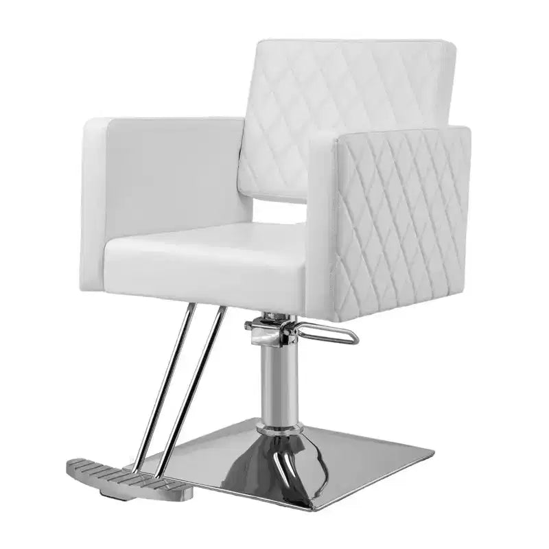 Fauteuil de salon de coiffure professionnel marron avec siège large et hydraulique robuste
