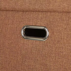 Banc coffre de rangement pliable, bout de lit en tissu de lin, repose-pieds avec siège rembourré, grand pouf pour chambre ou salon