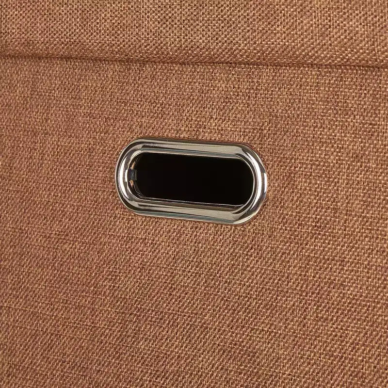 Banc coffre de rangement pliable, bout de lit en tissu de lin, repose-pieds avec siège rembourré, grand pouf pour chambre ou salon