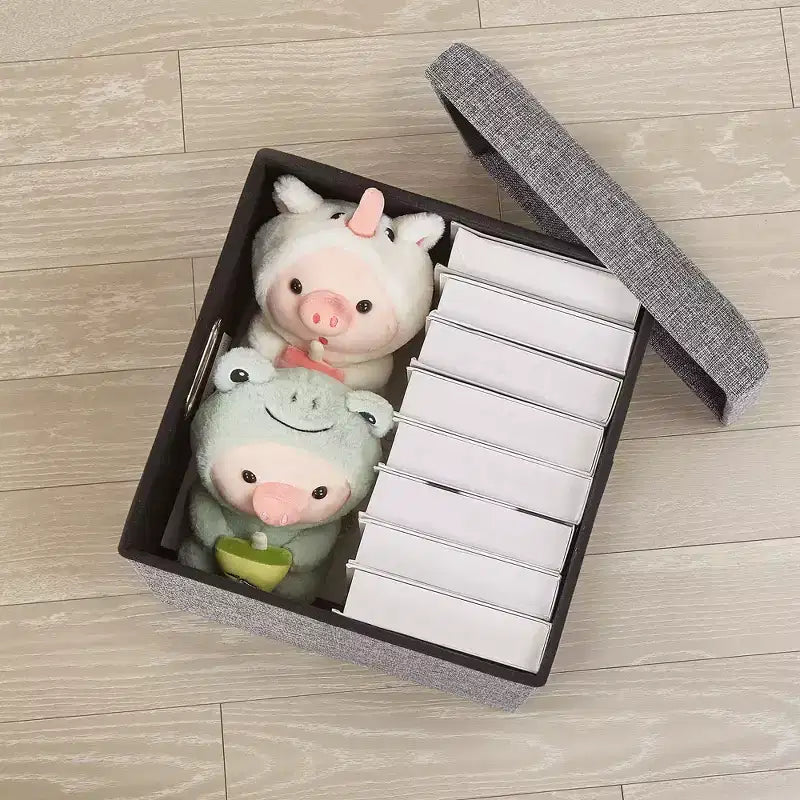 Banc coffre de rangement pliable, bout de lit en tissu de lin, repose-pieds avec siège rembourré, grand pouf pour chambre ou salon