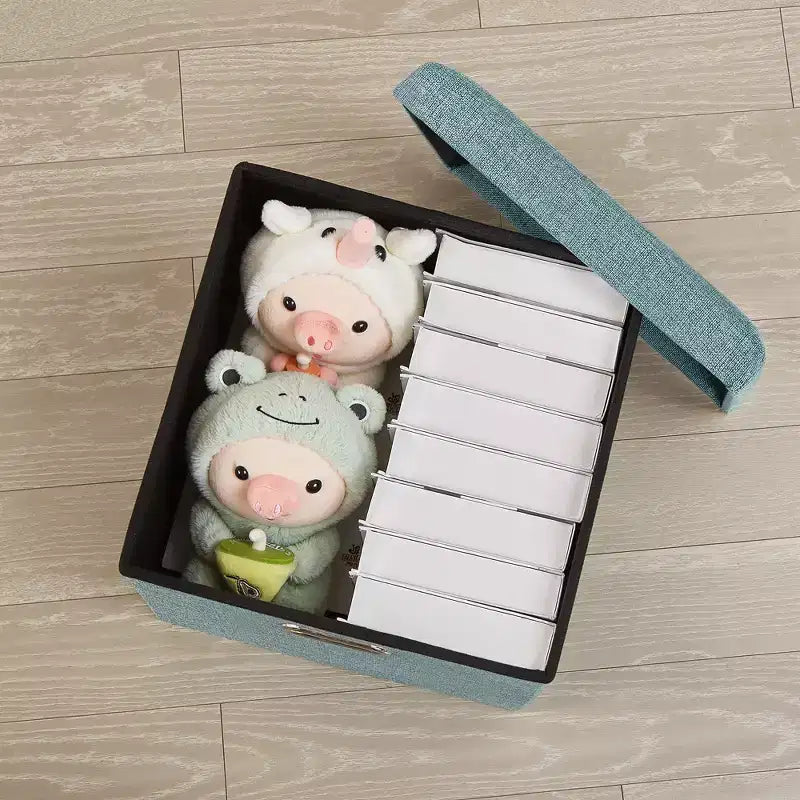Banc coffre de rangement pliable, bout de lit en tissu de lin, repose-pieds avec siège rembourré, grand pouf pour chambre ou salon